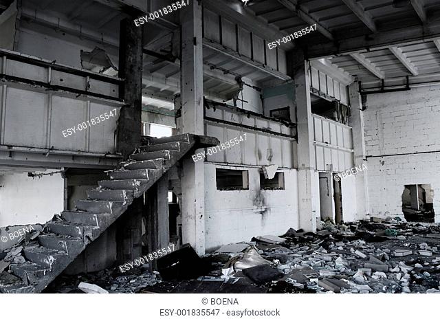 Ruined building interior