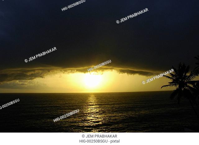 A VIEW OF SUNSET FROM KOVALAM, KERALA, INDIA