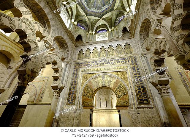 Mihrab of the Mezquita, Cordoba, Andalucia, Spain, Europe