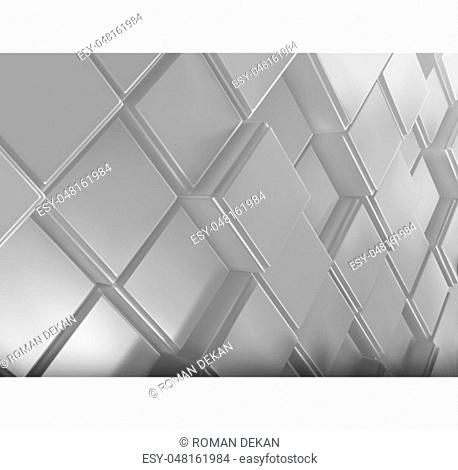Background with Three-dimensional Cubes - Abstract Geometric Illustration for Your Graphic Design, Vector
