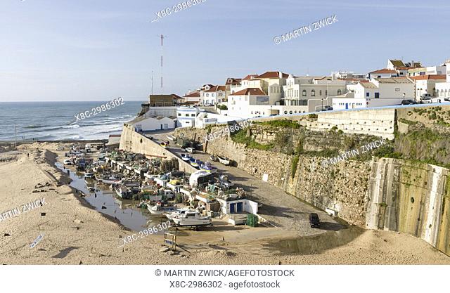 The fishing village Ericeira. The old harbour and beach Praia dos Pescadores. Europe, Southern Europe, Portugal