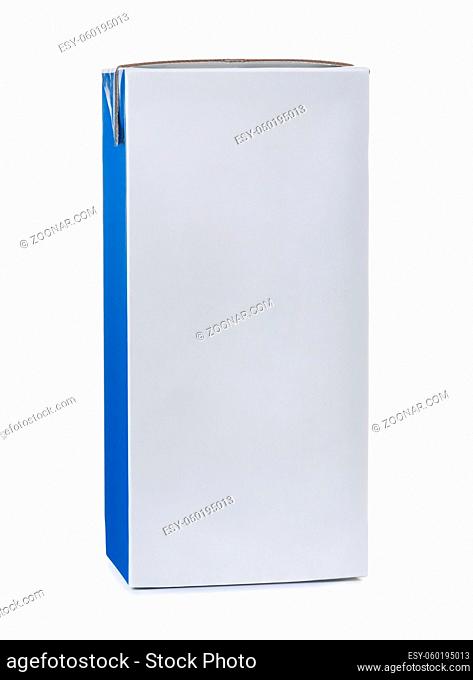 Blank rectangular packaging carton drink box isolated on white