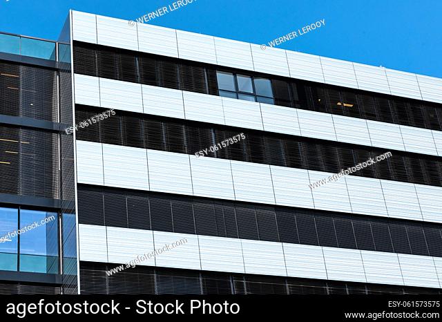 Anderlecht, Brussels Capital Region - Belgium - 07 30 2021 - Contemporary facade of the Erasme University hospital
