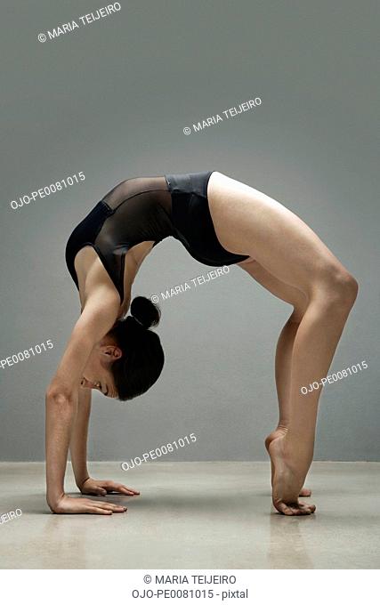 Ballet dancer stretching