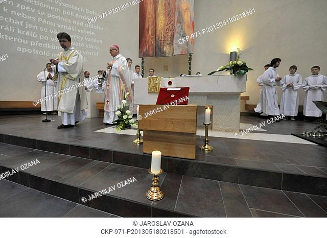 Reliquary with the blood of pope John Paul II was placed in the altar of the church of the Holy Spirit during a ceremonial service which was celebrated by...