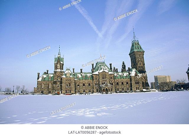 The current building on Parliament hill in Ottawa was rebuilt after a fire in 1916 and the Centre Block was completed in 1922
