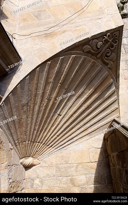 Santiago de Compostela (Galicia) Spain. Architectural detail on the exterior of the Cathedral of Santiago de Compostela in the city of Santiago de Compostela