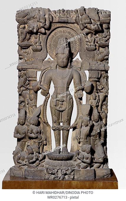 Vishnu , 10th century AD , Vaishnav cult , kalturian period , found at Katni , district Jabalpur , Madhya Pradesh , India