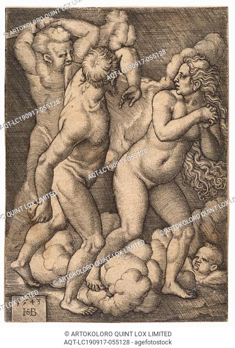 The Expulsion from Paradise, 1543, copper engraving, I. Condition, sheet, image: 8.1 x 5.8 cm, U. l., dated and monogrammed: 1543, HSB [lig