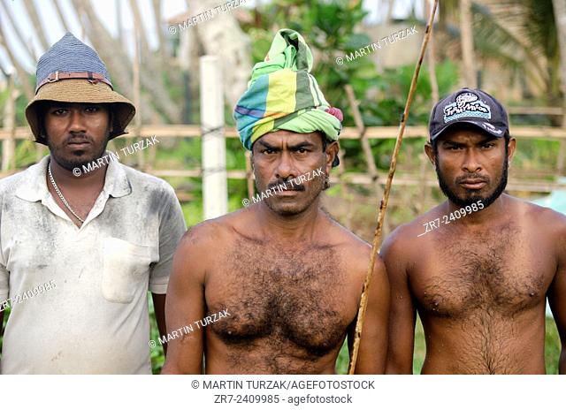 Portrait of fishermen in Weligama, Sri Lanka