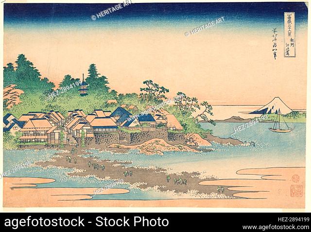 Enoshima Island in Sagami Province (Soshu Enoshima), from the series Thirty-six.., c. 1830/33. Creator: Hokusai