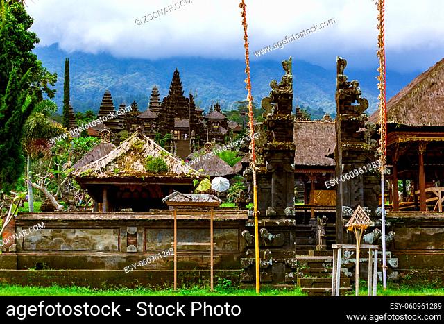 Pura Besakih temple - Bali Island Indonesia - travel and architecture background