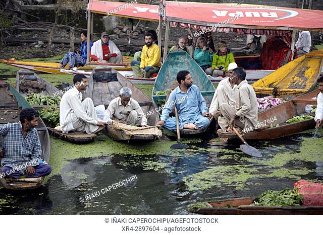 Dal Lake Floating market, Srinagar, Jammu and Kasmir, India