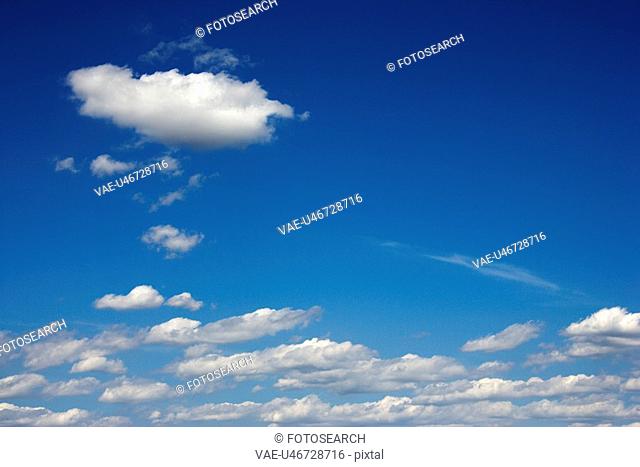 Peaceful clouds in blue sky
