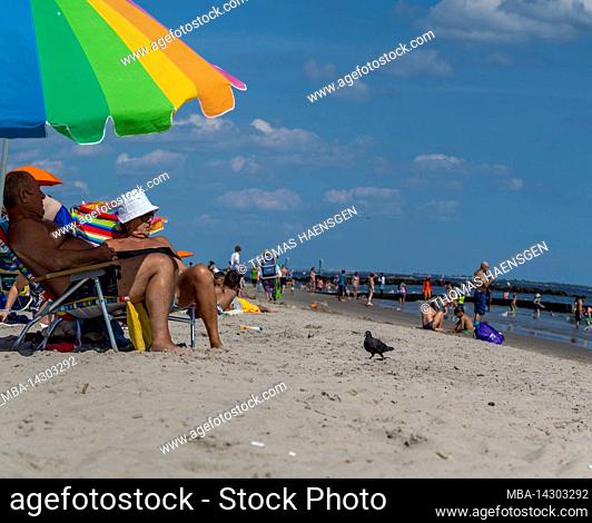 CONEY ISLAND, New York City, NY, USA, Beach Scene in summer