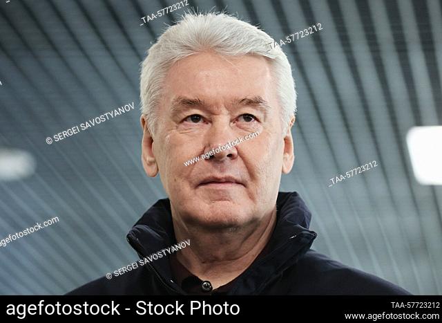 RUSSIA, MOSCOW - MARCH 6, 2023: Moscow Mayor Sergei Sobyanin attends a ceremony to open Ochakovo Railway Station after renovation