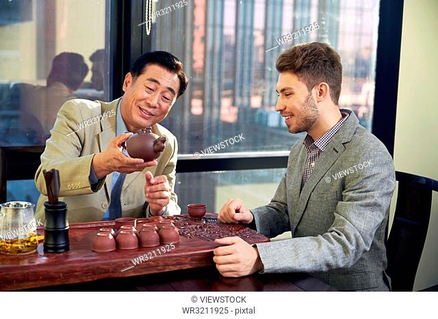 Business men in the tea houses