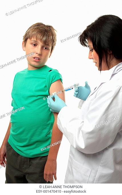 Doctor giving patient injection