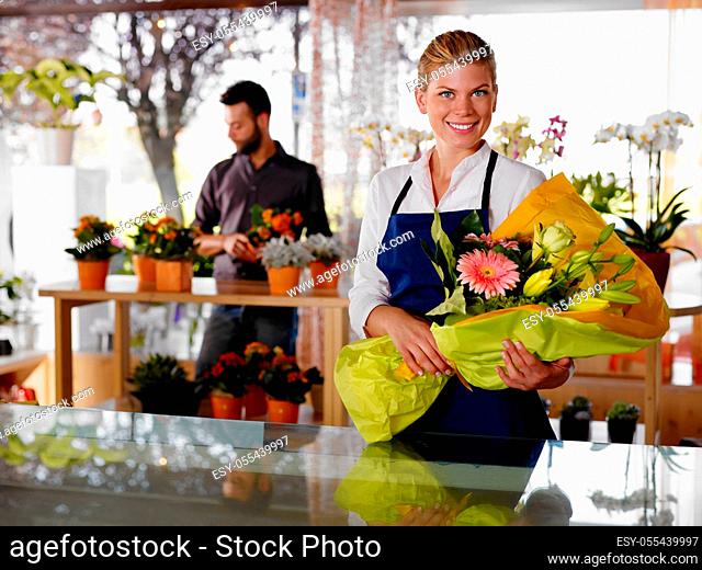 bouquet, sales executive, flower shop, shop, florist