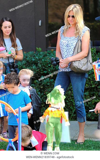 Penny Lancaster's son Aiden Stewart dresses as Dracula for a school halloween party Featuring: Penny Lancaster, Aiden Stewart Where: Los Angeles, California