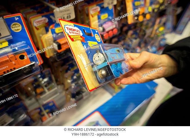 Thomas the Tank Engine merchandise is seen in a Toys R Us store in Times Square in New York Mattel purchased Hit Entertainment, the owner of the rights