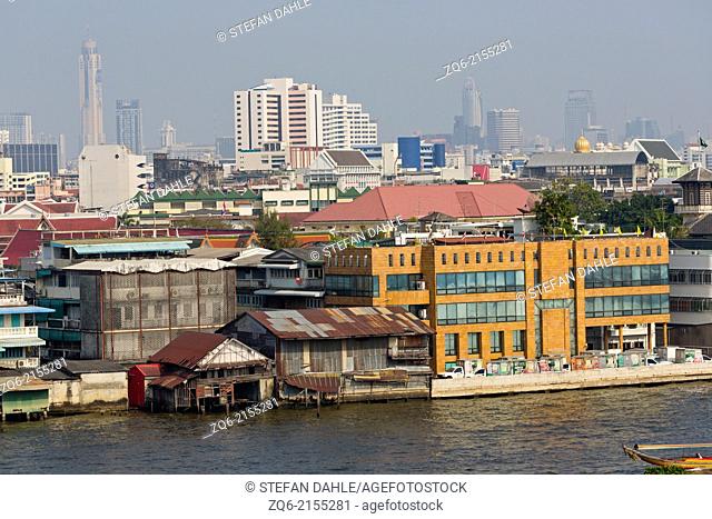 View over the River Chao Phraya in Bangkok, Thailand