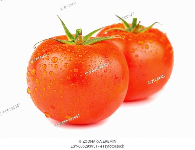Pair of red ripe tomatoes