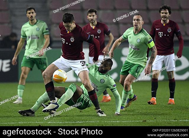 L-R Ladislav Krejci of Sparta and Olivier Ntcham of Celtic in action during the UEFA Europa League, 4th round, group H match AC Sparta Praha vs Celtic Glasgow