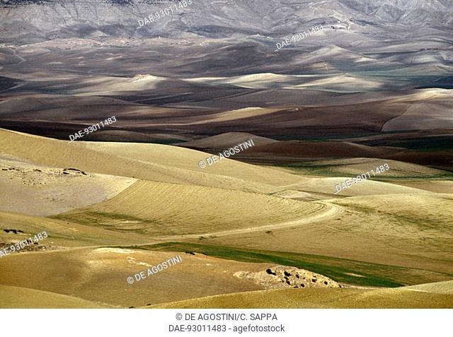 View of Sersou plateau east of Tiaret, Algeria