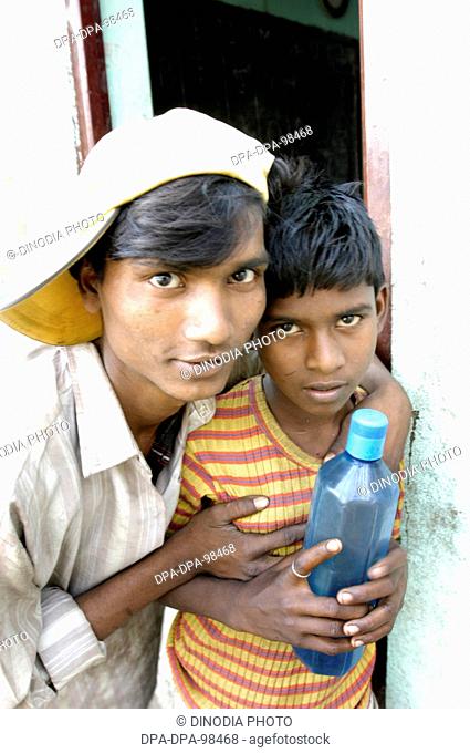 Indian Street Children of the Howrah Railway platform the SEED day School near Howrah , Calcutta , West Bengal , India