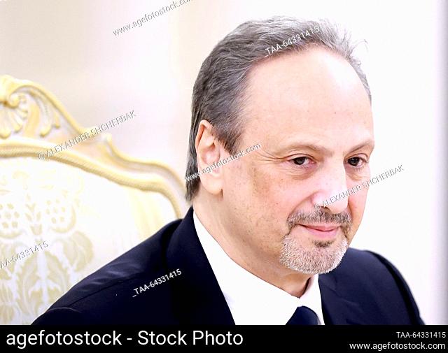 RUSSIA, MOSCOW - NOVEMBER 3, 2023: Kuwait's Minister of Foreign Affairs Sheikh Salem Abdullah Al-Jaber Al-Sabah during a meeting with his Russian counterpart...