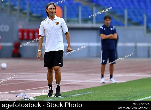 Benevento trainer Filippo Inzaghi during friendly match Lazio-Benevento in the Olimpic stadium. Rome (Italy), September 19th, 2020