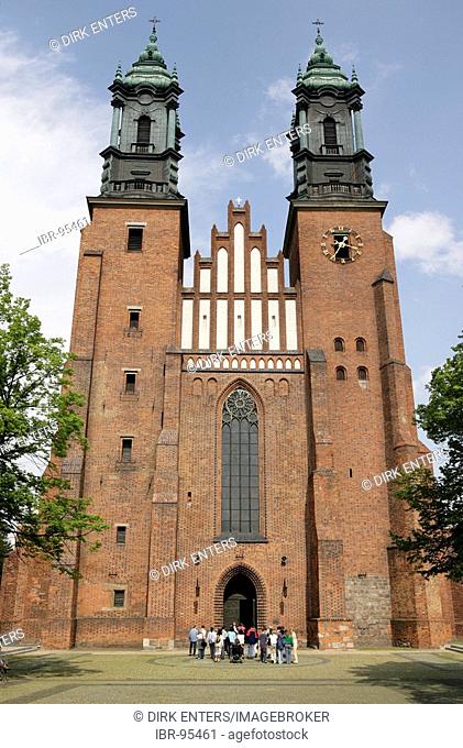 Monumental cathedral on Cathedral Island (Ostrow Tumski) in Poznan, Poland