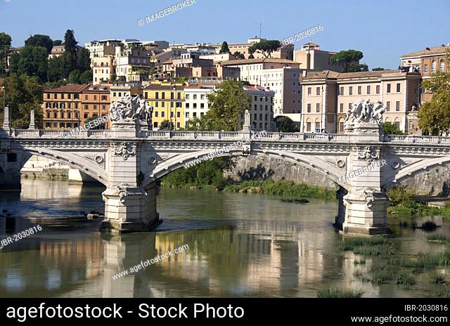 Ponte Vittorio Emmanuel II bridge, River Tiber, Rome, Italy, Europe