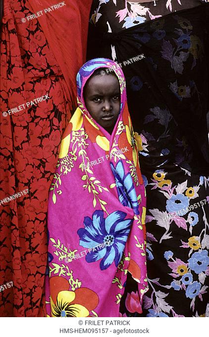 Djibouti, young girl of Afars tribe