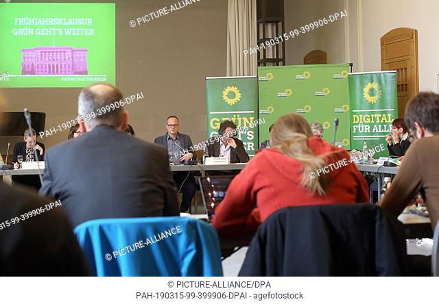 15 March 2019, Berlin: Members of the Berlin Green Group take part in the spring retreat at Charlottenburg Town Hall. The meeting will focus on administrative...