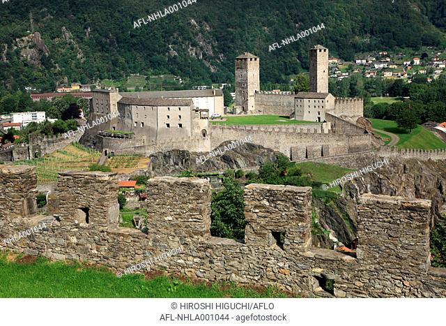 Switzerland, Canton Ticino, Bellinzona, Castelgrande, UNESCO World Heritage