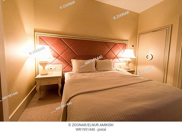 GABALA - MAY 18: Room in Riverside Hotel on May 18, 2014 in Gabala, Azerbaijan. Riverside hotel is first 5 star hotel in Gabala, Azerbaijan