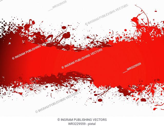 blood red grunge ink banner with room to add your own copy