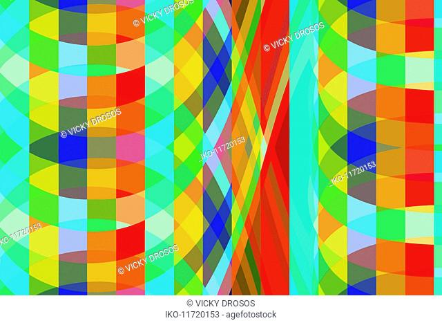 Crisscross abstract curved tile pattern