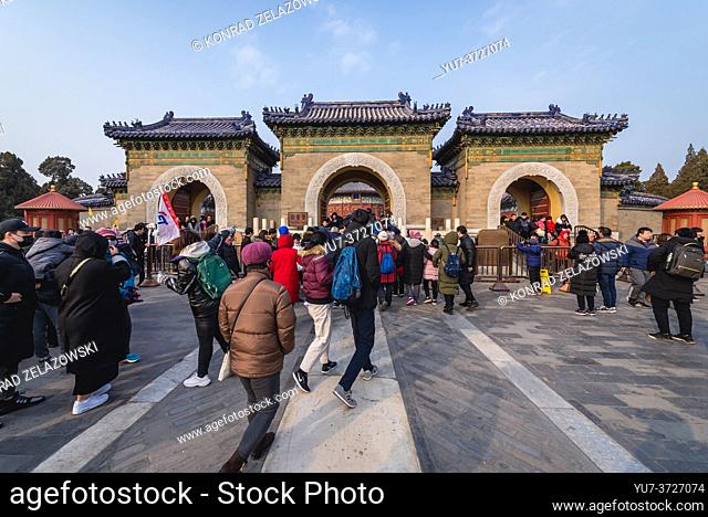 Gate of Imperial Vault of Heaven in Temple of Heaven in Beijing, China