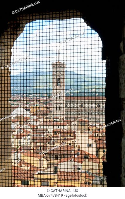 Florence, Palazzo Vecchio, tower ascent, view through barred window