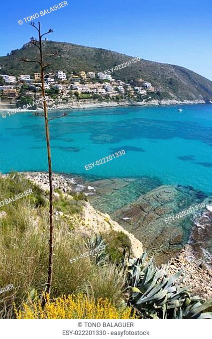 moraira mediterranean turquoise sea high view