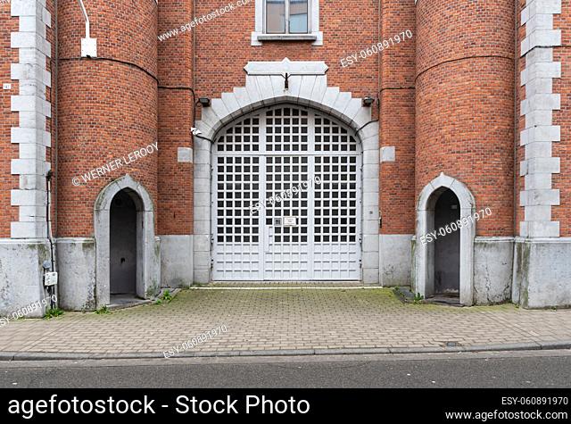 Leuven, Flemish Brabant, Belgium - 12 18 2021: Entrance of the prison for preliminary imprisonment