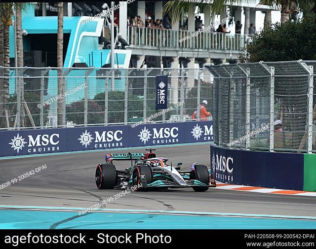 07 May 2022, US, Miami Gardens: Motorsport: Formula 1 World Championship, Miami Grand Prix, Miami Grand Prix; Miami International Autodrom; Qualifying: George...