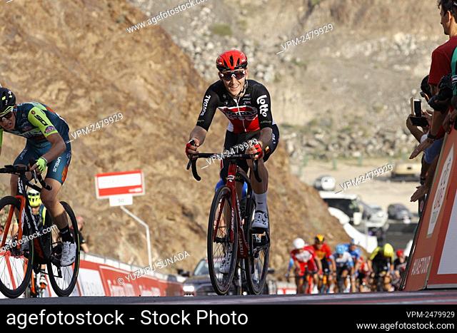 Belgian Jasper De Buyst of Lotto Soudal pictured in action during stage 2 of the 'UAE Tour' 2020 cycling race 168km from Hatta to Hatta Dam in Dubai