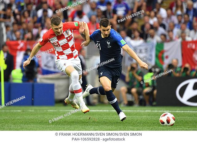 Ante REBIC (CRO), action, duels versus Lucas HERNANDEZ (FRA). France (FRA) - Croatia (CRO) 4-2, Final, Game 64, on 15.07