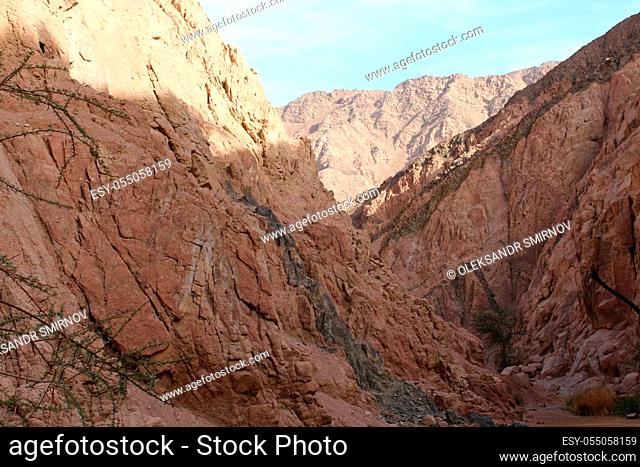 Huge granite rocks in the canyon. landscape