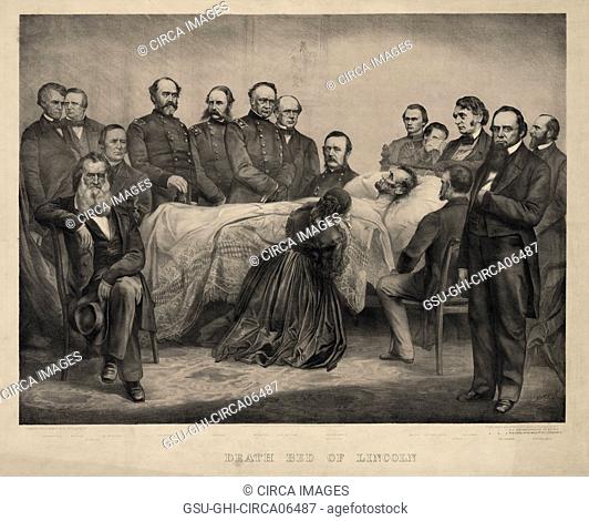 Deathbed of Lincoln, Printed by A. Brett & Co., Published by Jones & Clark, New York, C.A. Asp, Boston, & W.M. Kohl, Cincinnati, 1865