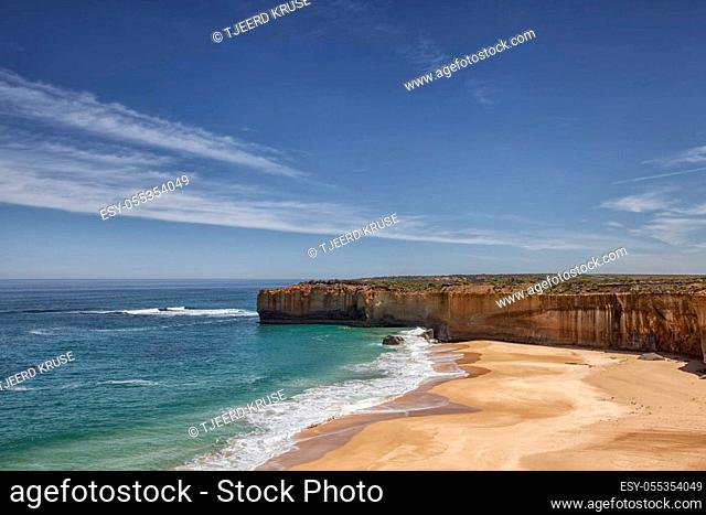 seascape, landscape and skyline of the great ocean road, australia